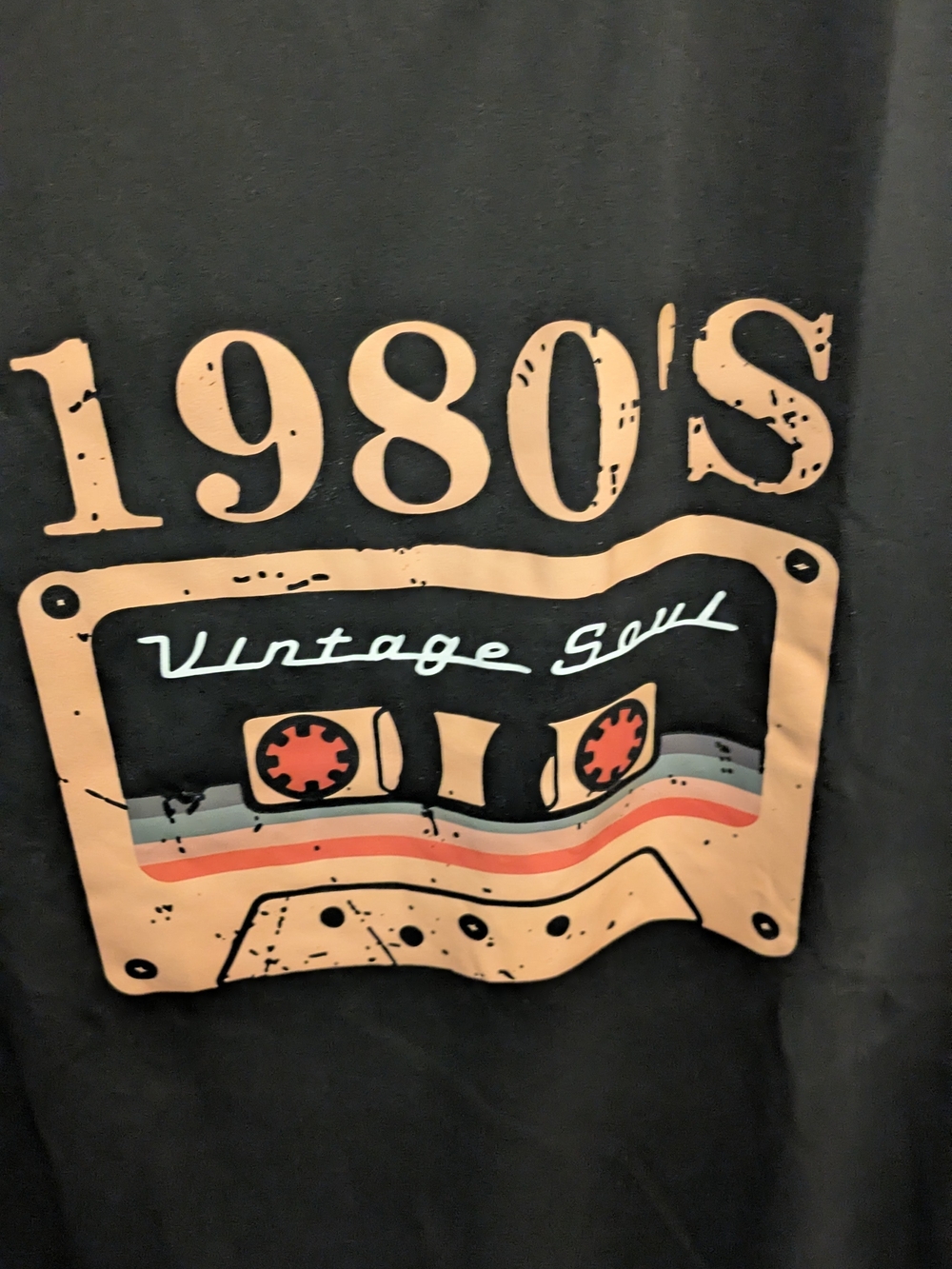 Great Gift 1980’s Vintage Soul Cassette Graphic T-Shirt Black Medium NEW